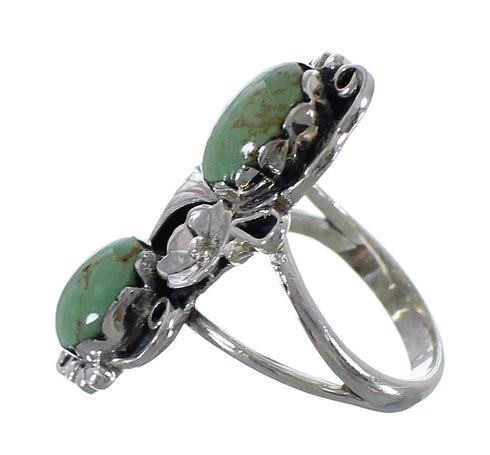 Authentic Sterling Silver Turquoise Flower Ring Size 4-3/4 RX60183